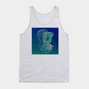 Aesthetic Blue ∆∆∆ Original Glitch Graphic Design Artwork Tank Top